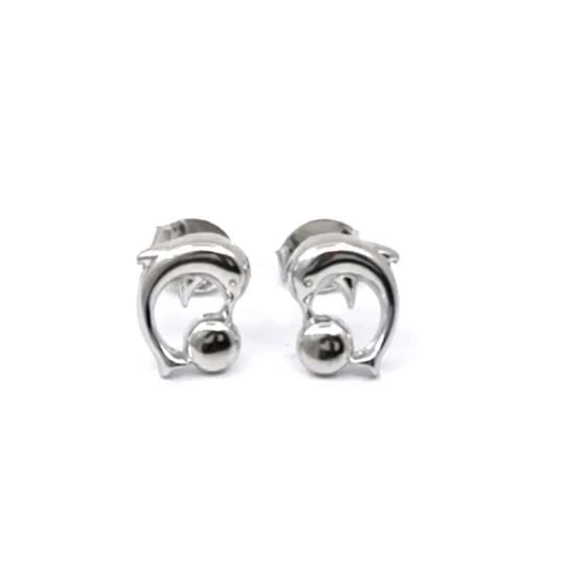 Pendientes de delfín de plata
